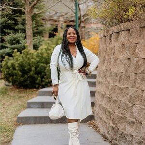 Elegant White Wrap Dress